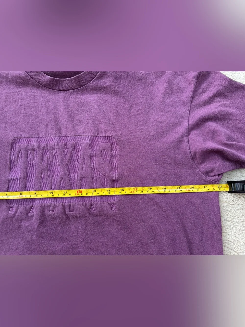 Vintage Anvil Size XL Extra Large Single Stitch Purple Dallas Texas Tee